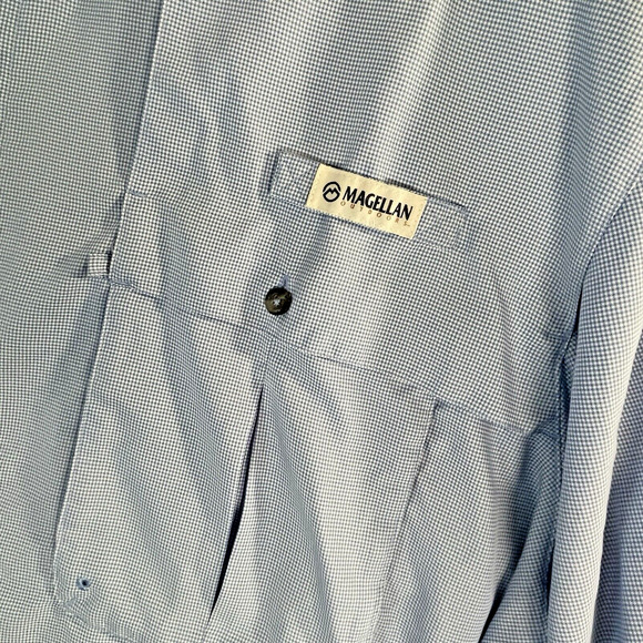 Magellan Mens 4XL Blue Fish Gear Shirt Relaxed Button Up Long Sleeve Outdoors - Picture 3 of 10